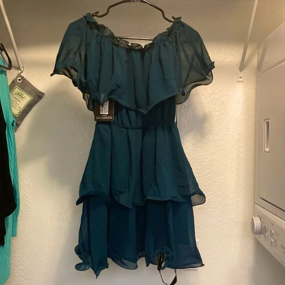 slim fit dress slacks Green Tie Strap Ruffle Dress 4/5Y main image 1